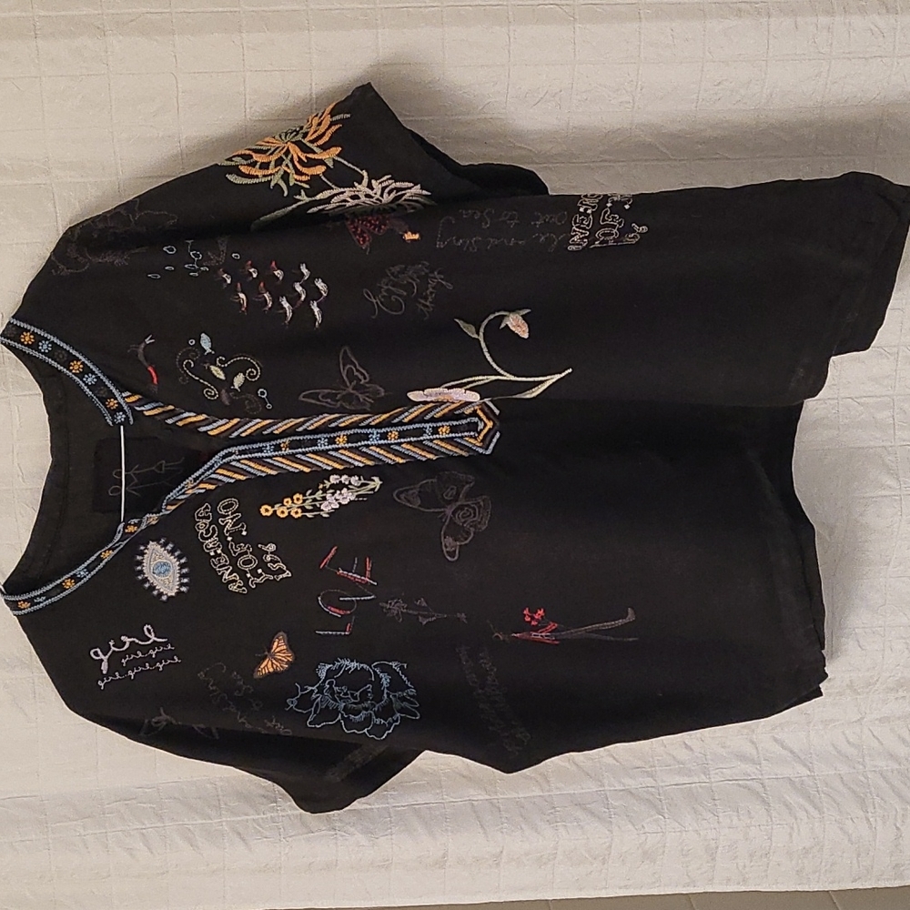 Johnny Was linen blouse